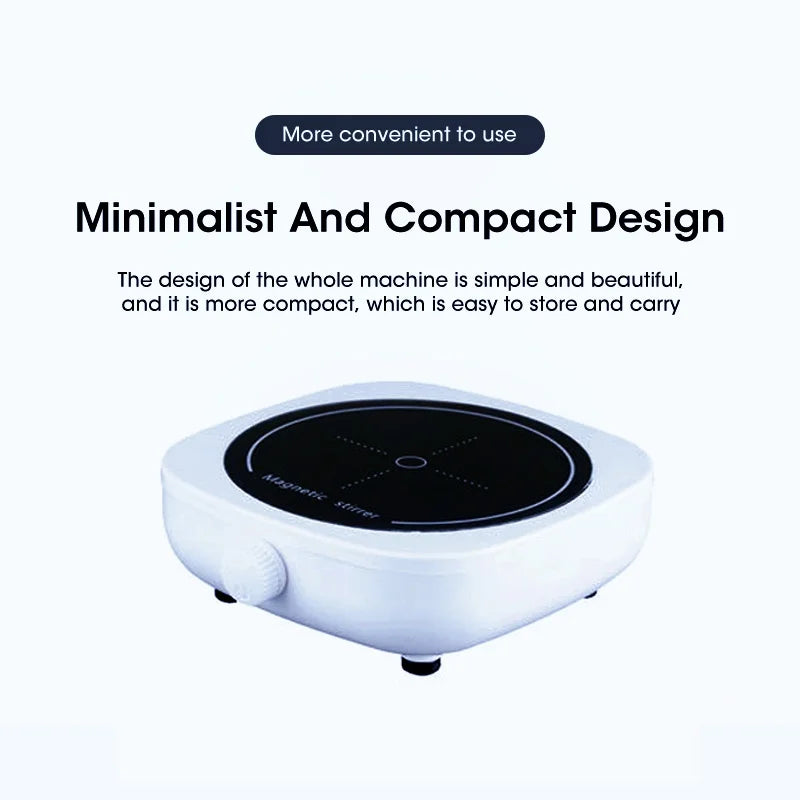 Magnetic stirrer, kitchen liquid mixing mini laboratory stirrer, portable stirring rod stirring plate 4000RPM, 1L capacity