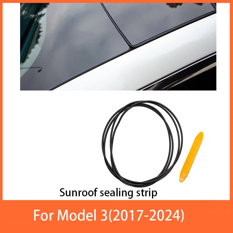 Door Seal Soundproof Kit For  Tesla Model 3 Y  2017-2025 Rubber Weather Draft Seal Strip Wind Noise Kit Front Trunk Cover Strip