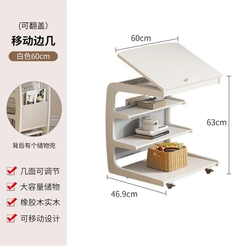 Solid Wood Sofa Side Several Movable Living Room Side Cabinet Bedside Shelf Simple Household Coffee Small Table