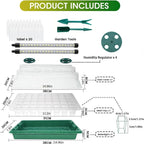 Seed Starter Tray with Grow Light, 120 Cells Smart Timer Seed Starter Kit ,Adjustable Vents, Drainage Holes.