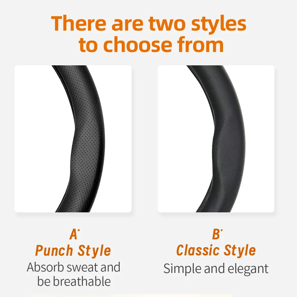 Suitable for Dodge Ultra-Thin Breathable Leather Steering Wheel Cover Suitable for Challenger Journey Charger Caliber Durango Ram 1500 Grand Caravan Dart Dakota Nitro Avenger Viper