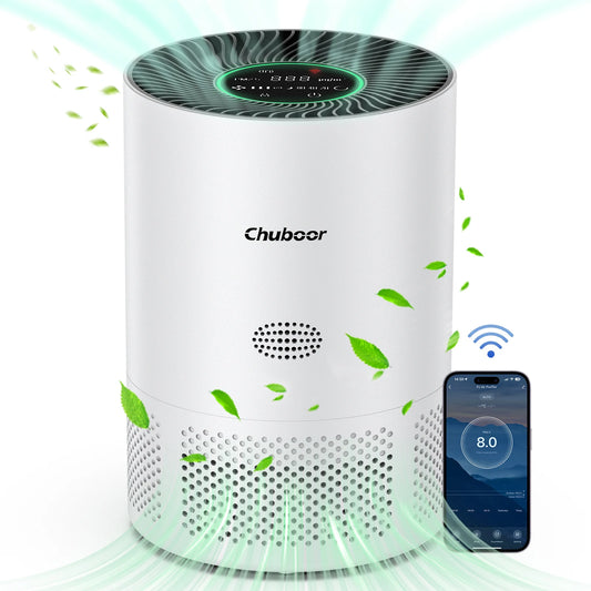 Chuboor Air Purifier for Home Allergies Pet Hair in Bedroom Covers Up to 360 ft²  3-in-1 Filter with HEPA Remove Dust Smoke Odor