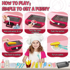 20Pcs DIY Kitchen Cooking Toy Set With Sound & Light Color Multi-Functional Induction Children‘s Play House Food Toys Gifts