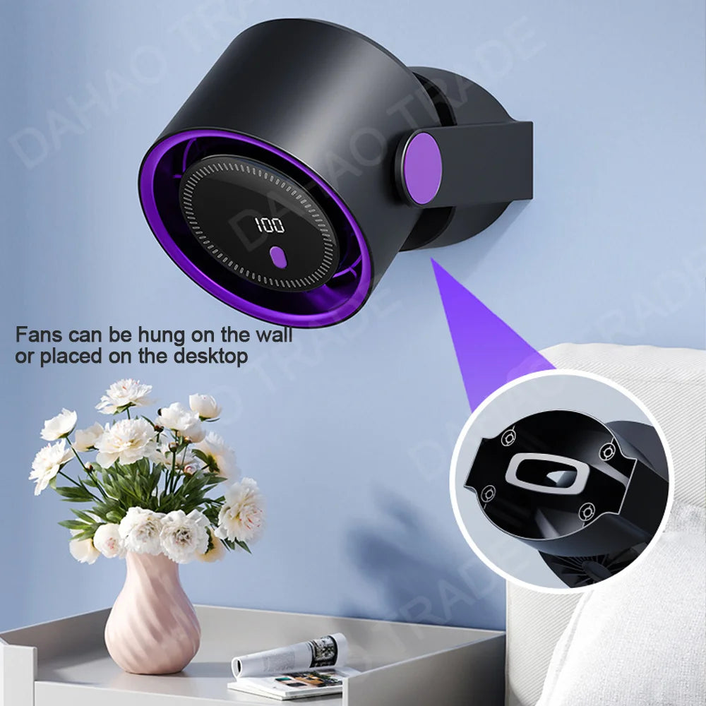 Portable Desktop Fan USB Charging Silent Office Desktop Digital Displa