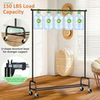Heavy Duty Clothing Racks for Hanging Clothes Rack,43" Wide Rolling Garment Rack Metal Clothing Hanger Rack Wheels Wardrobe Rack