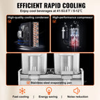 SucceBuy 2 3 Tanks Commercial Beverage Dispenser Ice Tea Drink Machine 304 Stainless Steel Juice Dispenser for Restaurant Hotel