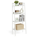VASAGLE Ladder Shelf, 4-Tier Bookshelf, Storage Rack, Bookcase with Steel Frame, for Living Room, Home Office, Kitchen, Bedroom