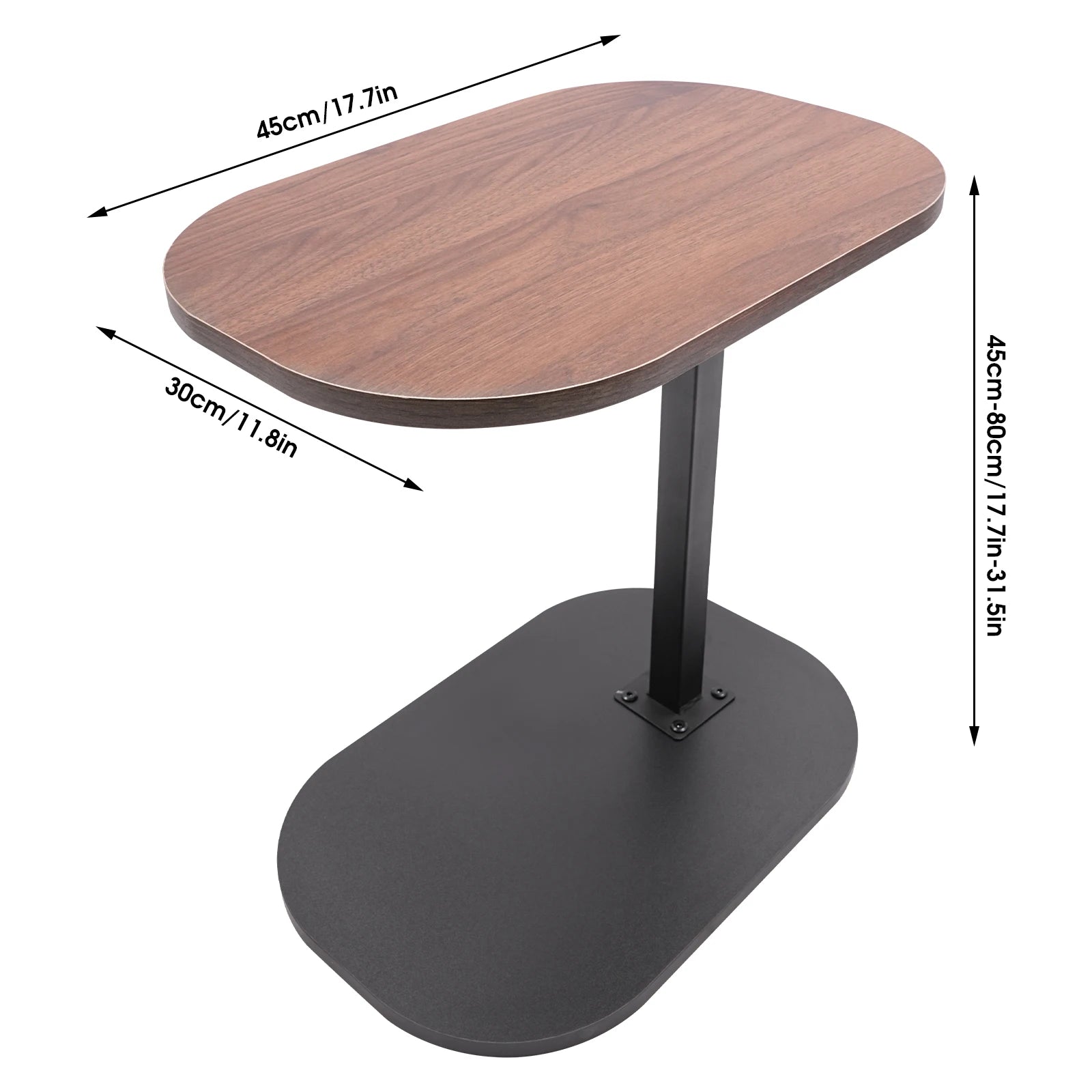 C-shaped Side Table, Small Coffee Table, Height Adjustable Side Table