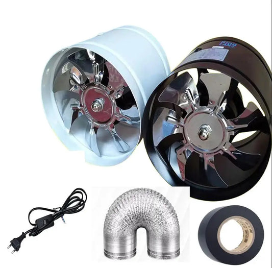 220V Round Duct Fan 4" 6" Booster Exhaust Ventilator Ventilation Vent