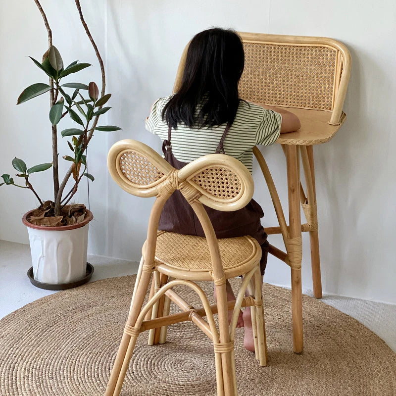 Nordic Small Vanity Table Portable Rattan Minimalist Unique Makeup Desk Dressers Seating Corner Coiffeuse De Chambre Furniture