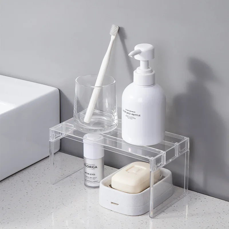 Layered Shelf Refrigerator Storage Kitchen Storage Shelf Toy Figurine Storage Cosmetics Shelf Kitchen Accessories Organizer Rack