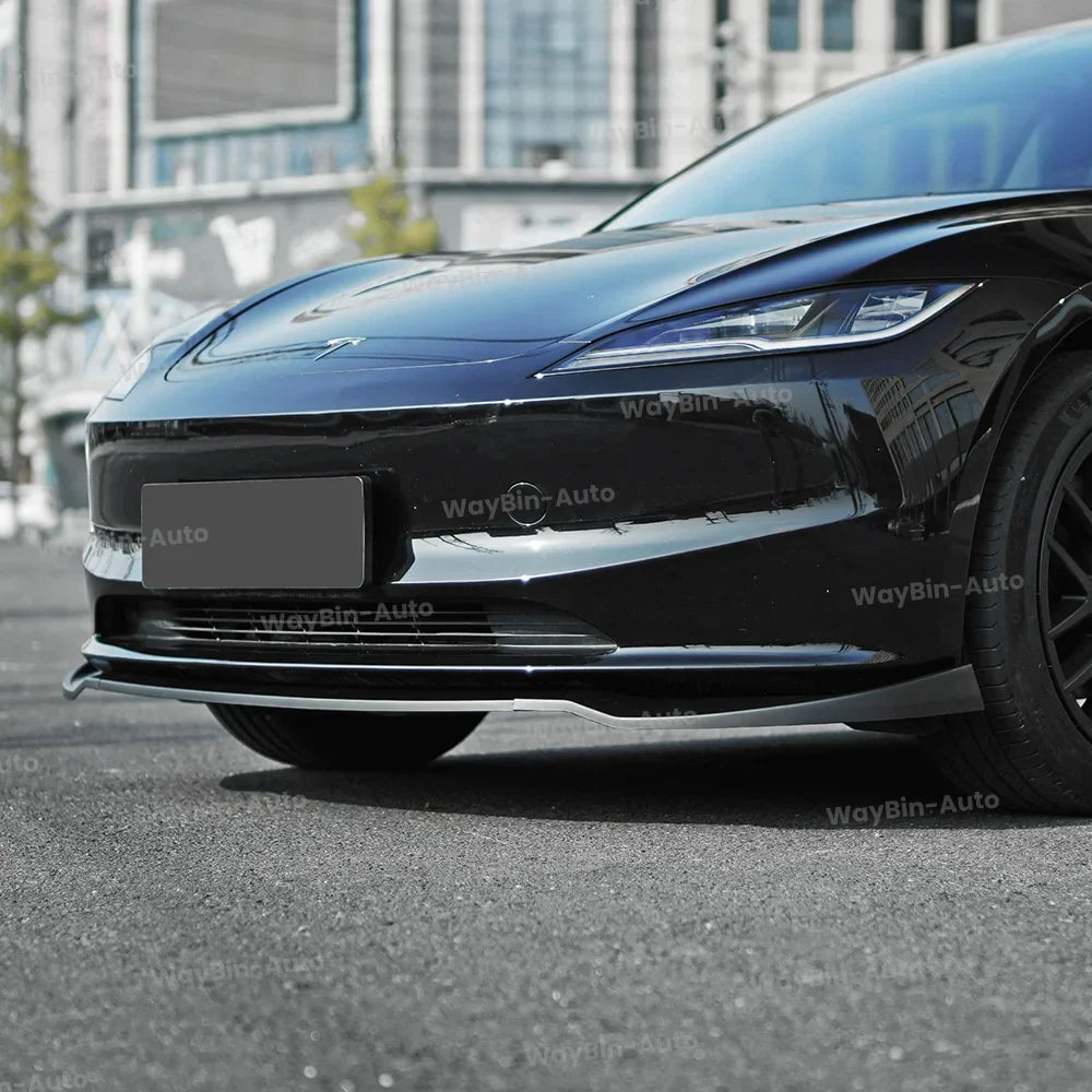 For Tesla Model 3 Highland 2024 Front Lip DC Body Kit Gloss Black Carbon Sport Front Guard Trim Spoiler ABS Auto Accessories Car