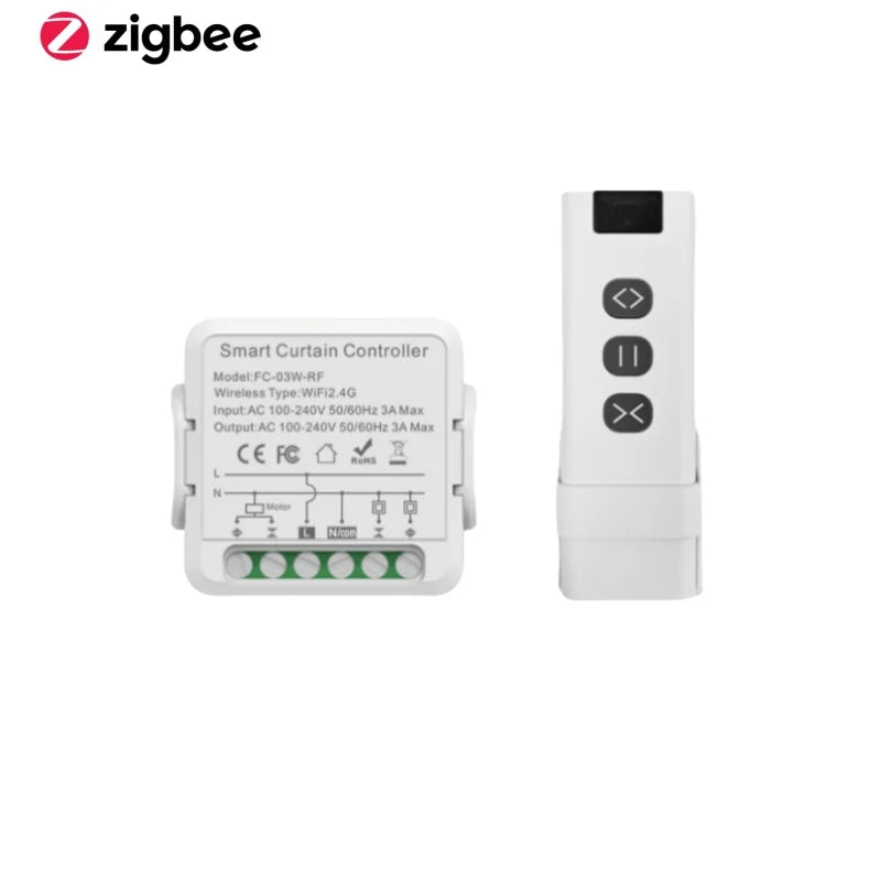 Tuya WiFi ZigBee3.0 Smart Curtain Module Electric Motor Smart Curtain Switch Blinds Roller Shutter  Works with Google Alexa Home
