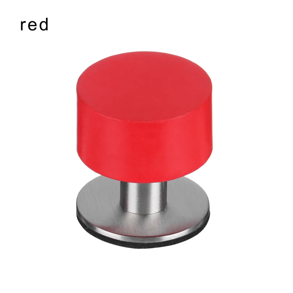 Zinc Alloy Kick Down Door Stopper Self Adhesive Anti Collision Doorstop Strong Suction Floor Holder Wall Protector Home Hardware