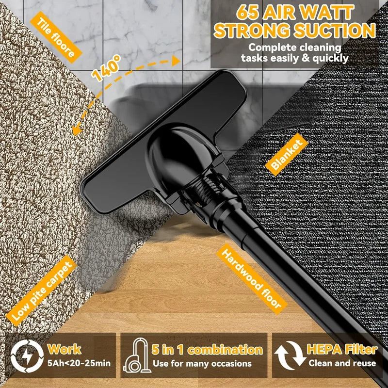 Cordless Vacuum Cleaner Rechargeable Handheld Dust Blower Floor Car Pet Hair Multifunction Cleaning For Dewalt 20V Battery Pin