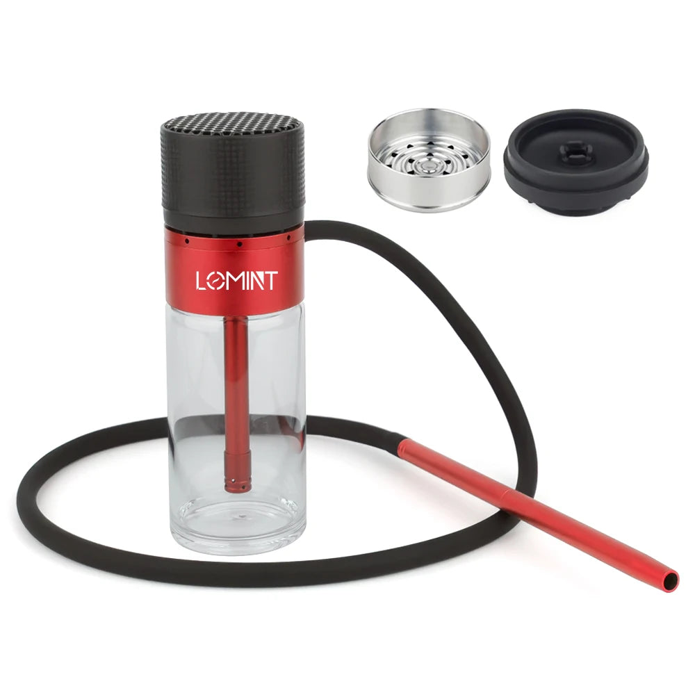 LOMINT Portable Cup Hookah Shisha Set With Glass Base Car Narguile Chicha Full Complete Gift Box Packing