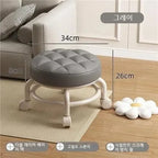 With Wheel Seat Sliding Wheel Low Stool Universal Wheel Small Stool Children Multifunctional Shoe Changing Stool Round Stool