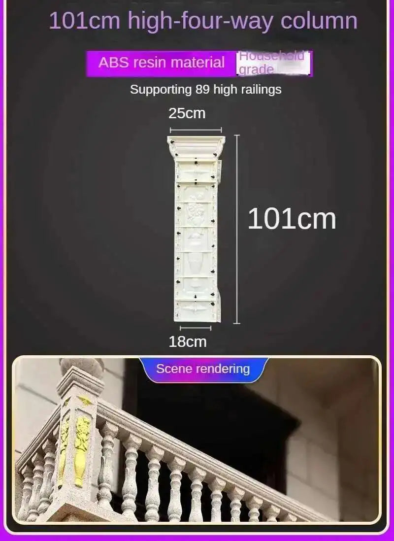 Home Garden Balcony Guardrail Vase Column Roman Column Molds Modern Cement Railing Building Mold European Villa Fence Handrail