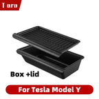 2-Pack Under Seat Organizer for Tesla Model Y (2020, 2021, 2022, 2023, 2024) Hidden Storage Boxes with Lids, Maximize Space,Easy