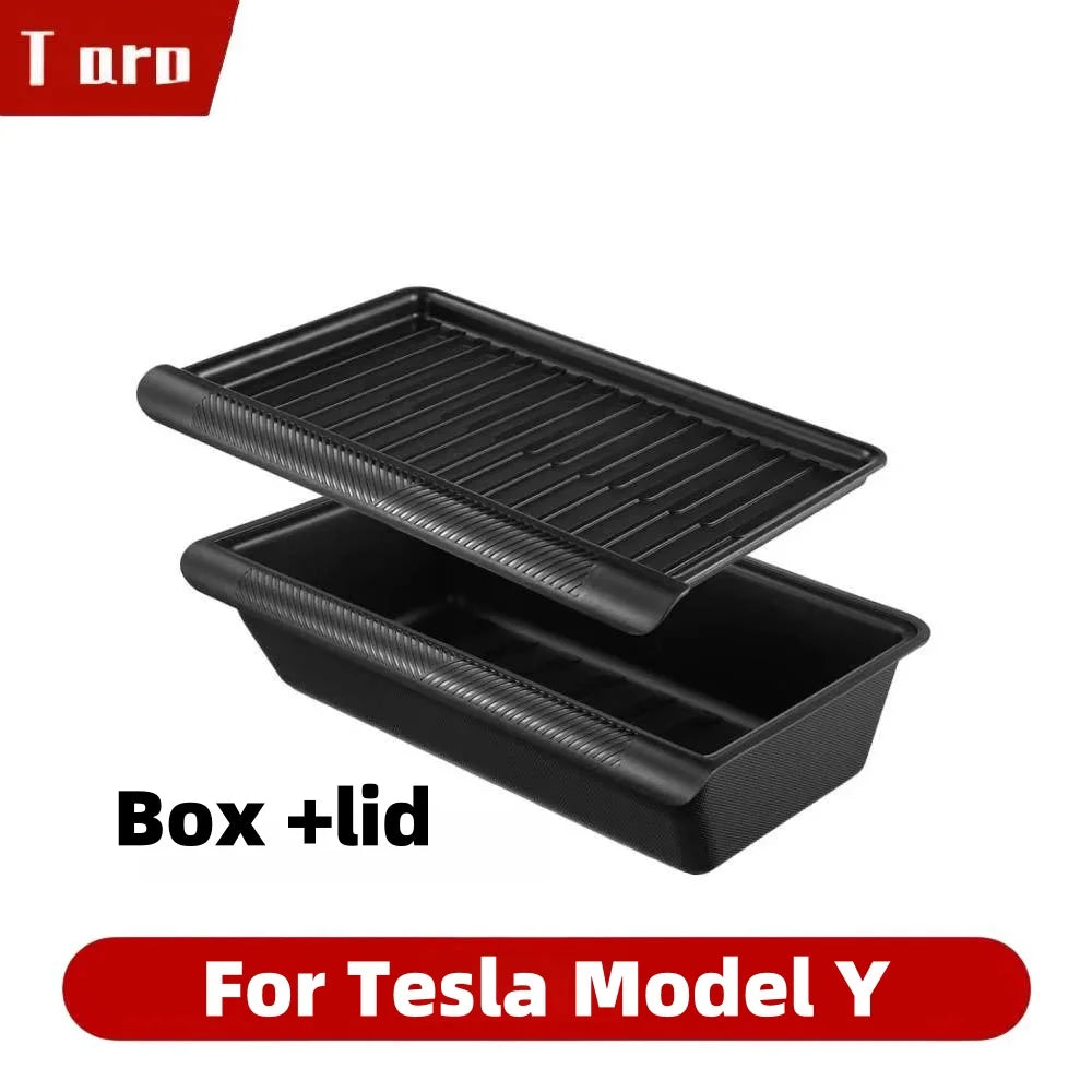 2-Pack Under Seat Organizer for Tesla Model Y (2020, 2021, 2022, 2023, 2024) Hidden Storage Boxes with Lids, Maximize Space,Easy