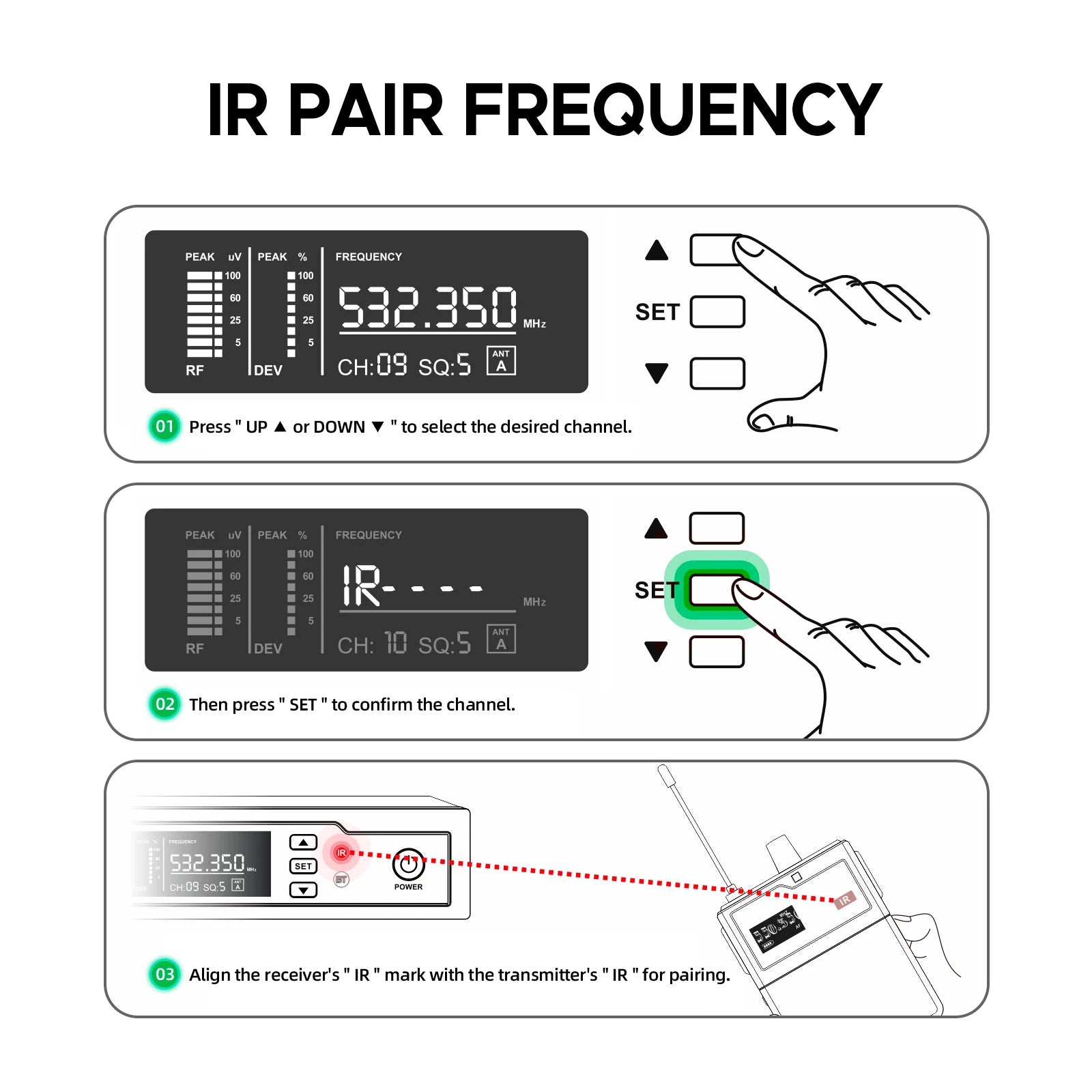 IEM-810 UHF mono wireless in-ear monitoring system, transmission distance 100, Bluetooth 5.0, for professional stage, concerts