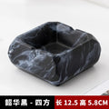 European-style Marble Texture Ashtray Creative Ceramic Ashtray Anti-flying Ash Office Living Room Modern Desktop Decoration