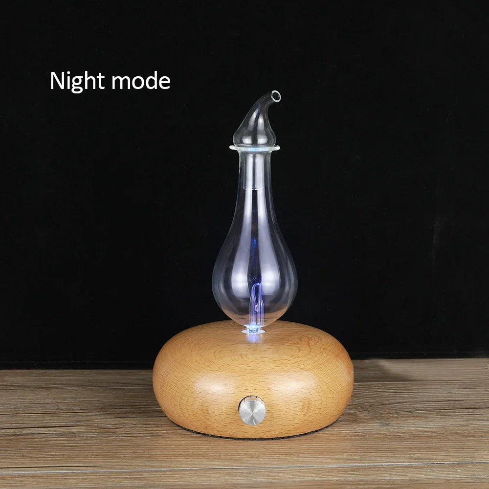 Aroma Essential Oils Diffuser Nebulizer Wooden Glass Air Fragrance Ele