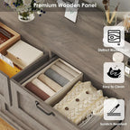 White Dresser for Bedroom, Wood Chest of Drawers, Large Modern Dresser for Closet 8 Drawer, Wide Storage Cabinet, Bedroom, Entry