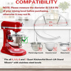 Dishwasher Safe，KSMBLPS Pouring shield for kitchenaid 5.5qt ，6 Quart &5, 7, 8 Qt Stainless Steel Bowl,fit ka Bowl-Lift Bowl