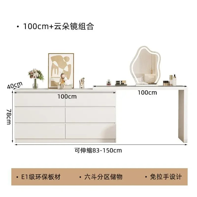 Luxury Dressing Table Drawer White Makeup Mirror Corner Desk Dresser Table Cabinet Organizers Storage Penteadeira Home Furniture