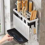 Carbon Steel Kitchen Storage Rack Multiple Brackets Detachable Cutlery Display Organizer Integrated Space Saving Drain Rack