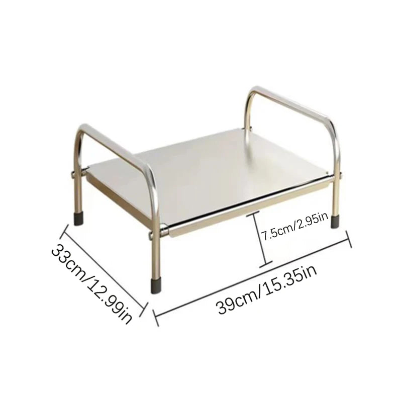 Kitchen Stainless Steel Induction Cooker Rack Floor Mounted Multifunctional Shelf Gas Stove Support Kitchen Accessories.