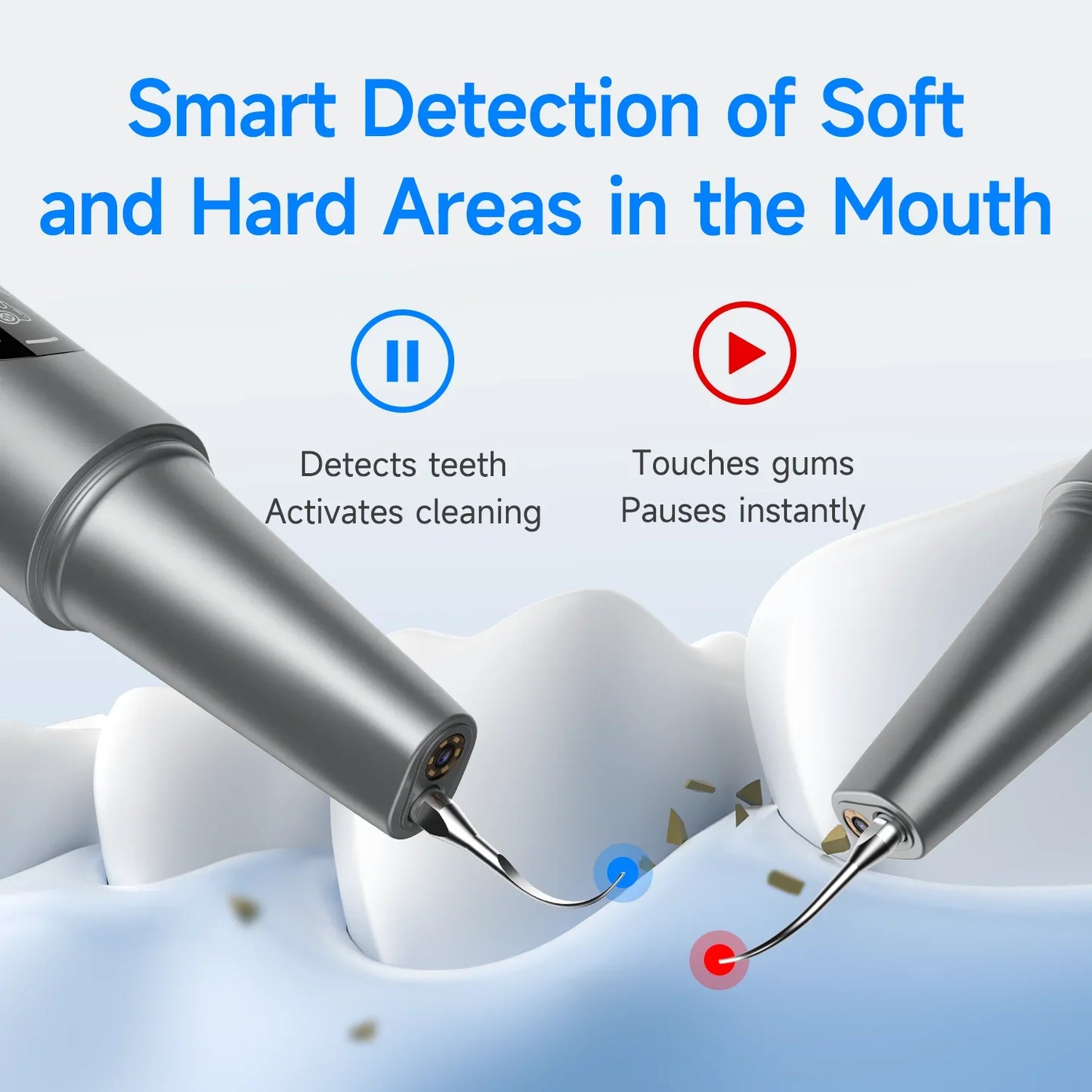 Visual Electric Ultrasonic Dental Cleaner - 5 Modes Safe Home Teeth Cleaner for Hard Stain Removal Teeth Whitening Oral Care