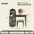 French retro solid wood dresser master bedroom makeup table green dresser retractable dresser chest cabinet integrated