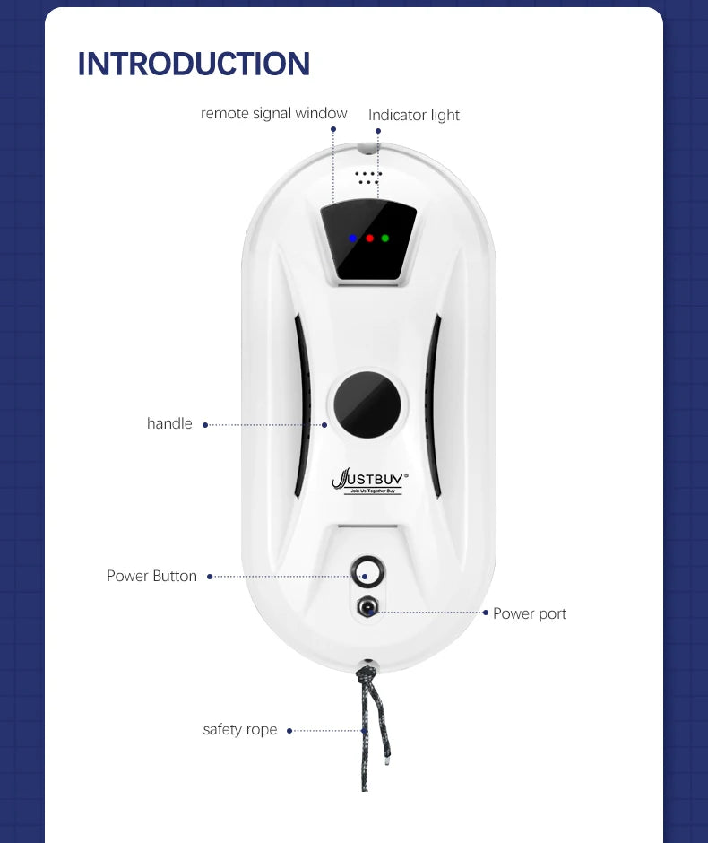 EU Plug Home Windows Automatic Cleaning Robot Vacuum Cleaner Remote Control Electric Window Wiper Glass