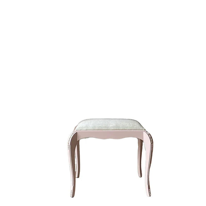 Retro old pink dresser Nordic European solid wood carving flower dressing table makeup stool glass combination