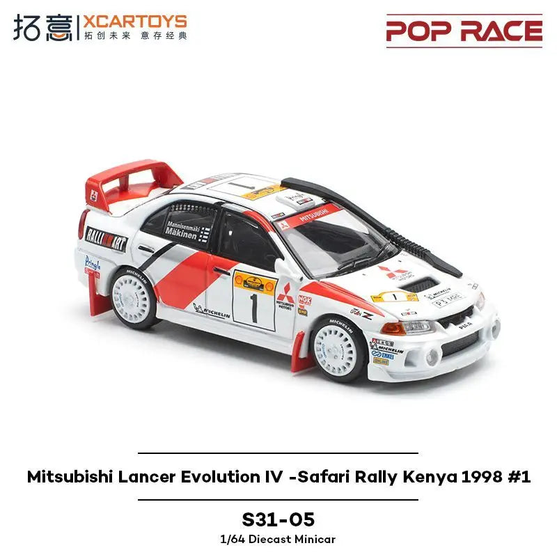 POP RACE1/64 Mitsubishi Supercar Collection Ornament Lancer Evolution IV Alloy Racing Model