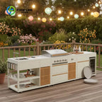 Customized Commercial Outdoor Kitchen Cabinets with Stainless Steel Full Cooking Equipment for Villa Courtyard