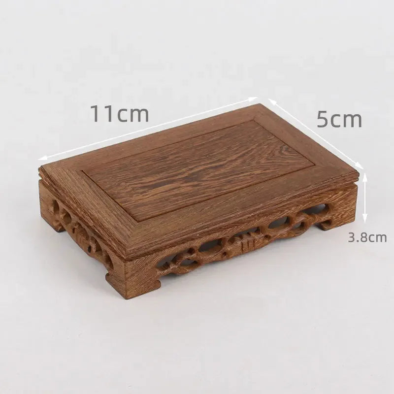 Retro Wooden Tea Tray Table Small Square Teapot Bases Bonsai Stand Bonsai Pedestal Wooden Base Vintage Furniture Home Decor