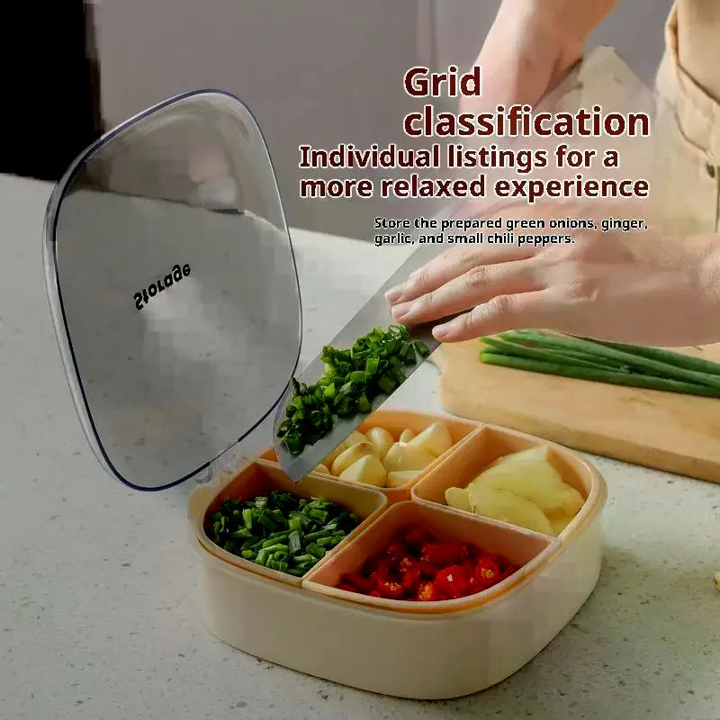 Kitchen Onion Garlic Ginger Preservation Box Refrigerator Freezing Separator No Odor Cooking Storage Box Sealed Drainage Storage