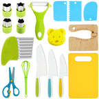 New Kids Cooking Cutter Set Kids Knife Toddler Wooden Cutter Plastic Fruit Knives Crinkle DIY Peeler Tools Kitchen Accessories