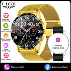 LIGE New Smartwatch Women Men 1.38-inch Smart Watch Message Notification iOS Android Smartwatches Fitness Bluetooth Call Watches