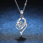 Luxury GRA Certified 1 Carat Moissanite Pendant Necklace for Women Party 925 Sterling Silver Diamond Chain Necklaces