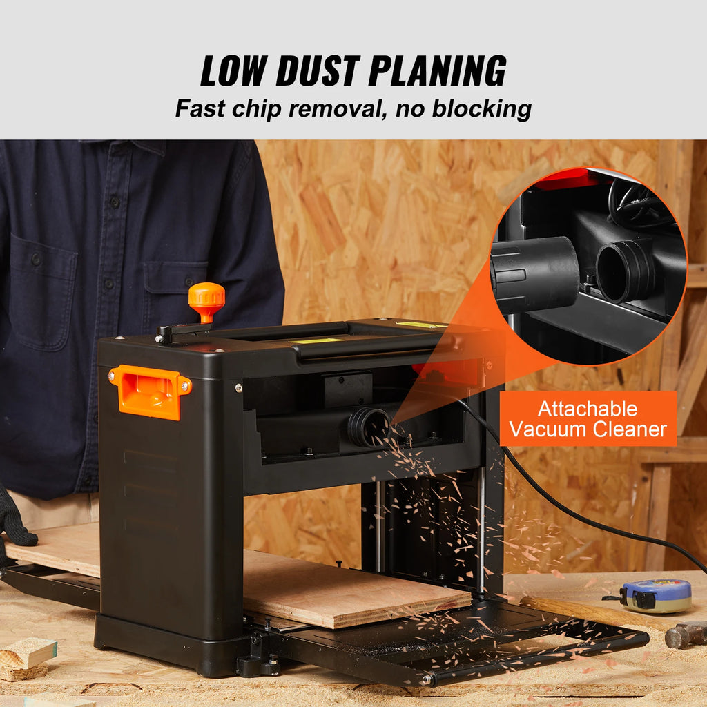 SucceBuy Electric Thickness Planer Benchtop 13in Wood Planer with Three Blades Two Speed 15Amp 2000W for DIY Woodworking Planing