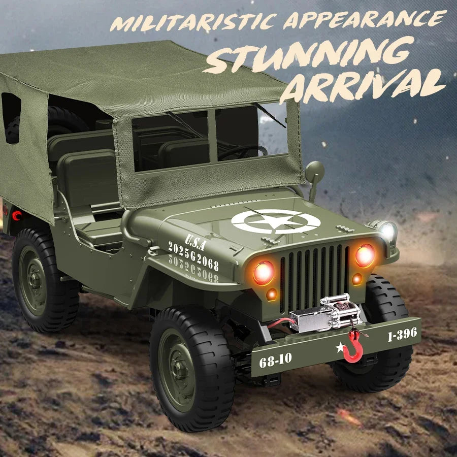JJRC C8815 4WD Off-road RC Car RTR Crawler 2.4G 1941 Mb Scaler Willys Jeep Climbing Scale Military Truck Vehicle Adult Kids Toy
