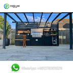 Customized All-Weather Outdoor Kitchen Unit Featuring Gas Grill, Fridge, and Natural Stone Top for Patio or Garden Use