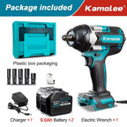 Kamolee 1800 N.M high torque wireless charging impact wrench 1/2inch brushless electric wrench compatible with Makita18V battery