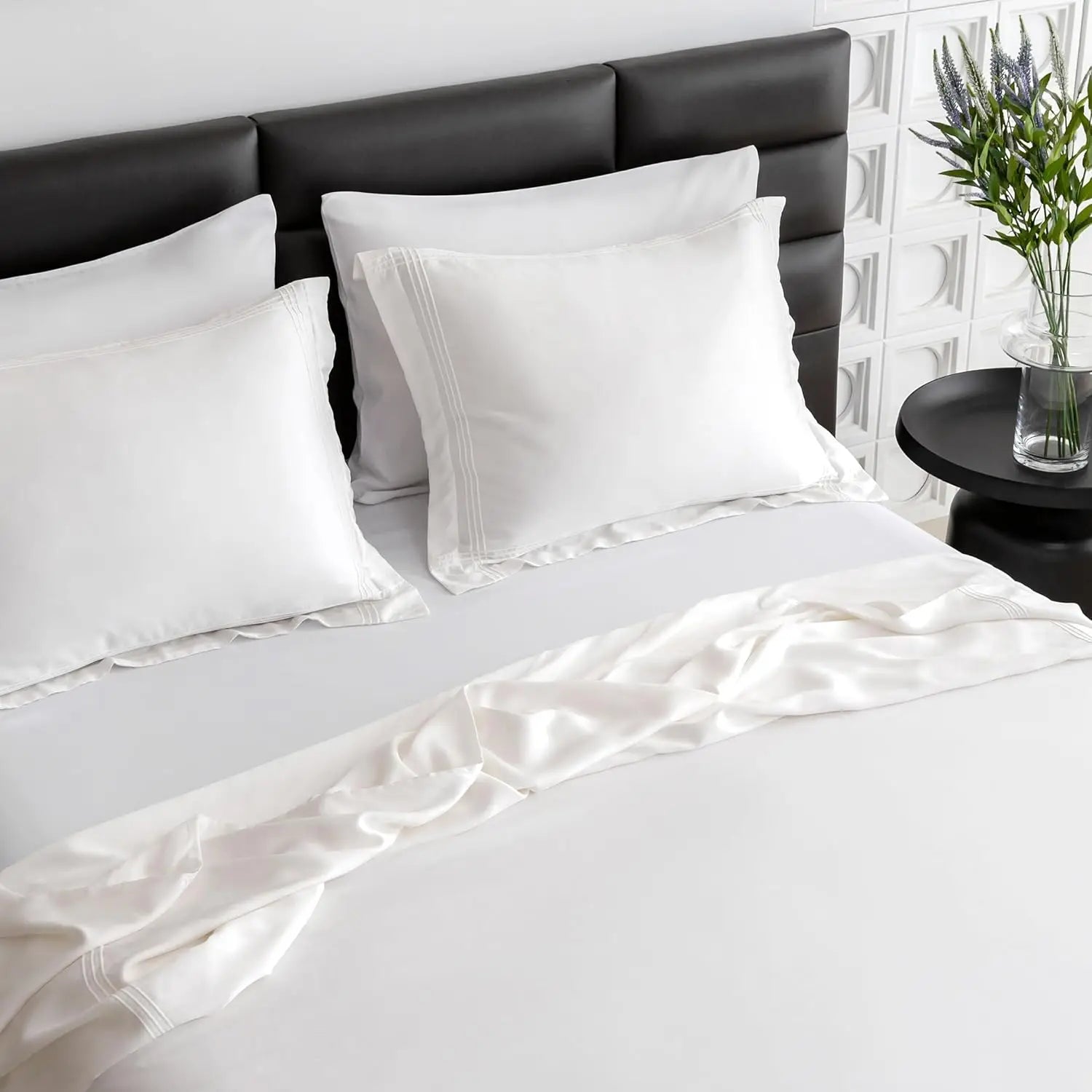 Simple&Opulence 100% Eucalyptus Lyocell Tencel Duvet Cover Set   Cooling Breathable Duvet Cover Soft Silky, Luxury Bedding Set