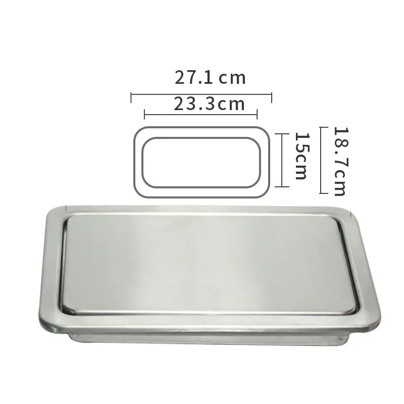 Stainless Steel Flush Recessed Built-in Balance Swing Flap Lid Cover Trash Bin Garbage Can Kitchen Counter Top
