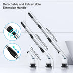 Electric Spin Scrubber Shower Scrubber Cordless Cleaning Brush with 7 Replaceable Brush Heads and Squeegee Adjustable Extension
